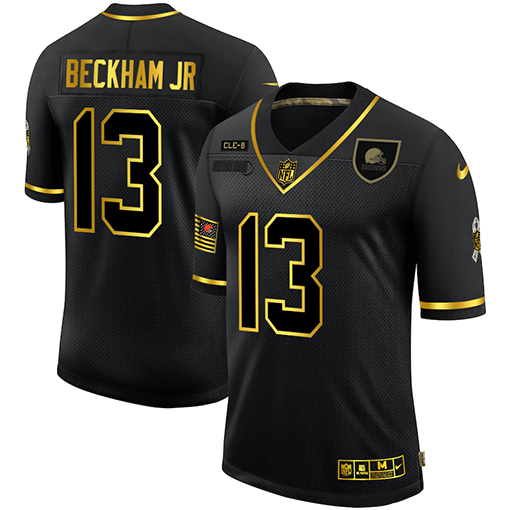 Cleveland Browns #13 Odell Beckham Jr. Men Nike 2020 Salute To Service Golden Limited NFL black Jerseys